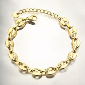 18K Gold Mariner Chain Link Necklace
